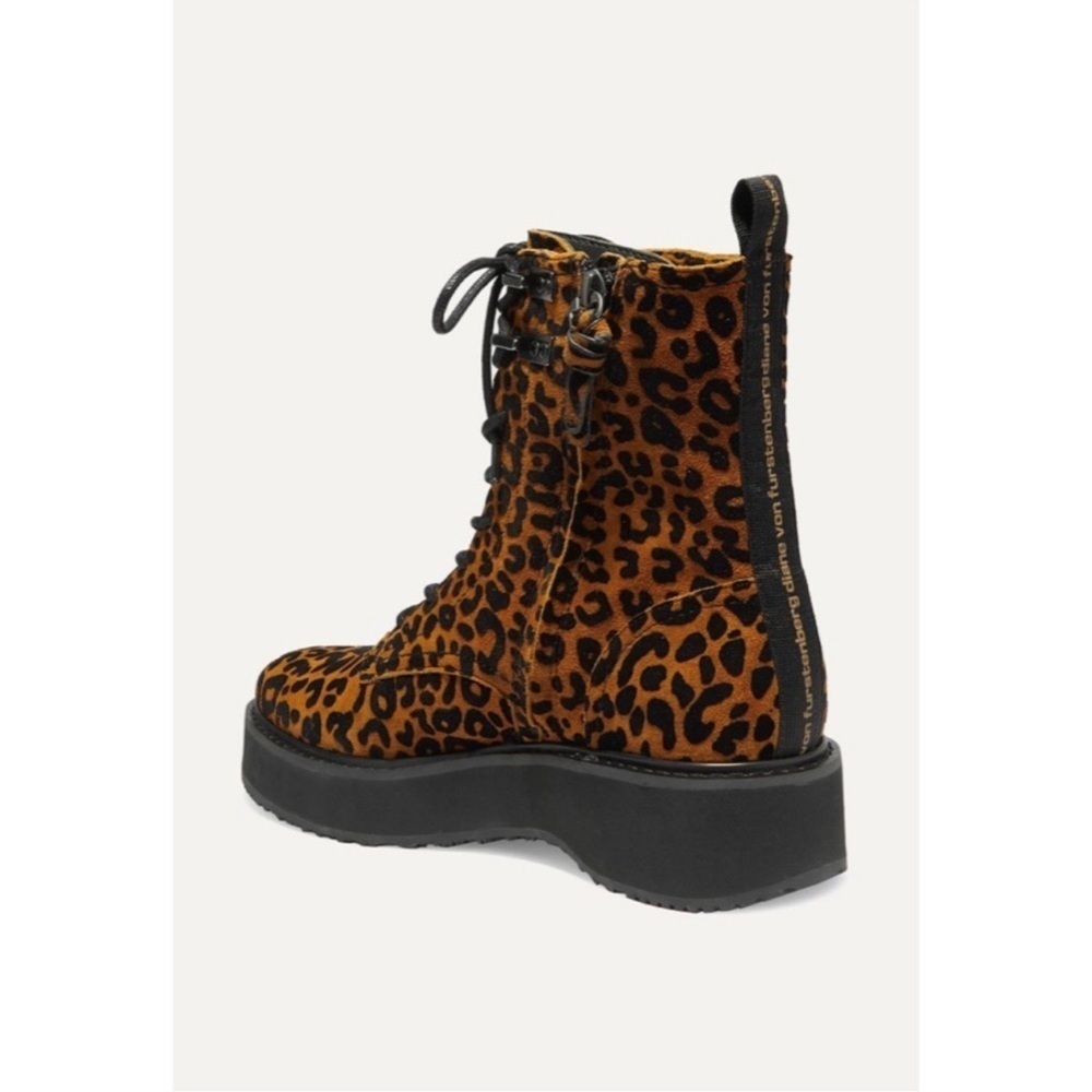 DIANE VON FURSTENBERG In Charge Leopard chunky suede Boots 9.5 - Picture 4 of 16